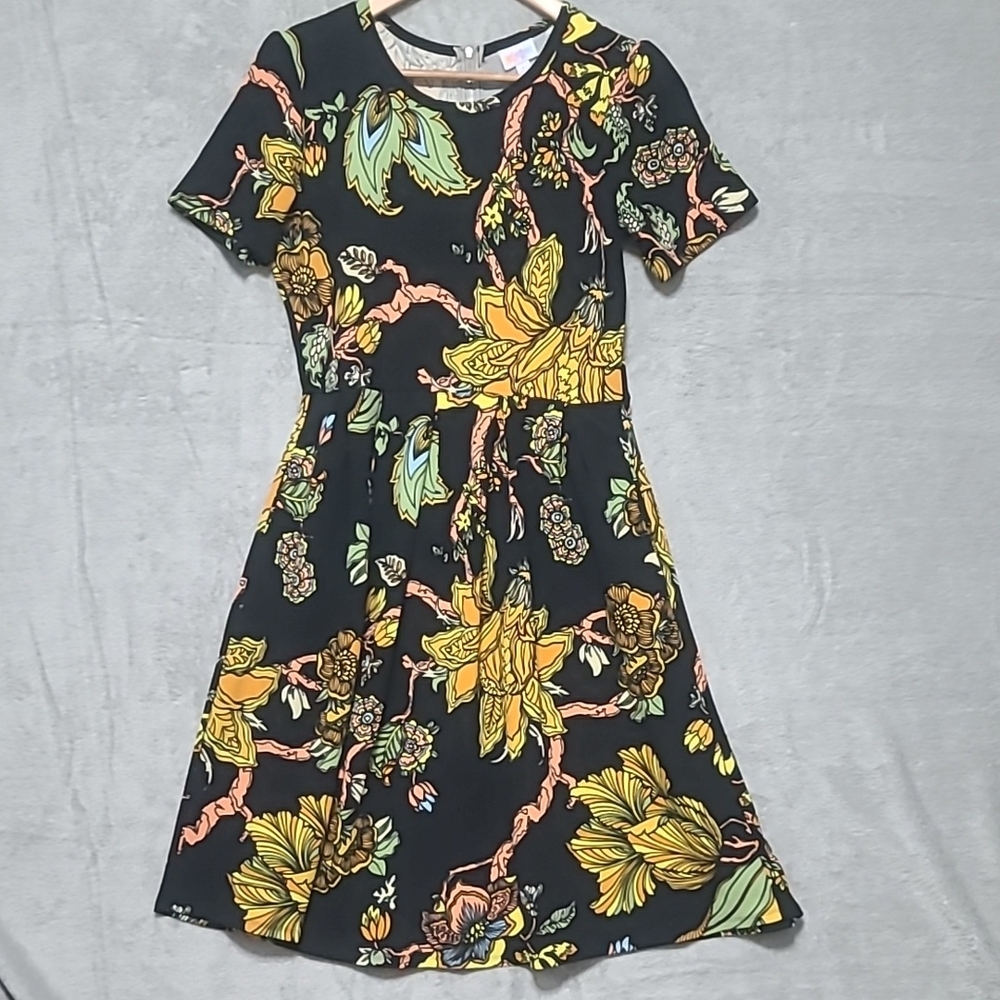 LuLaRoe Fun Colorful Fit and Flare Midi Dress
